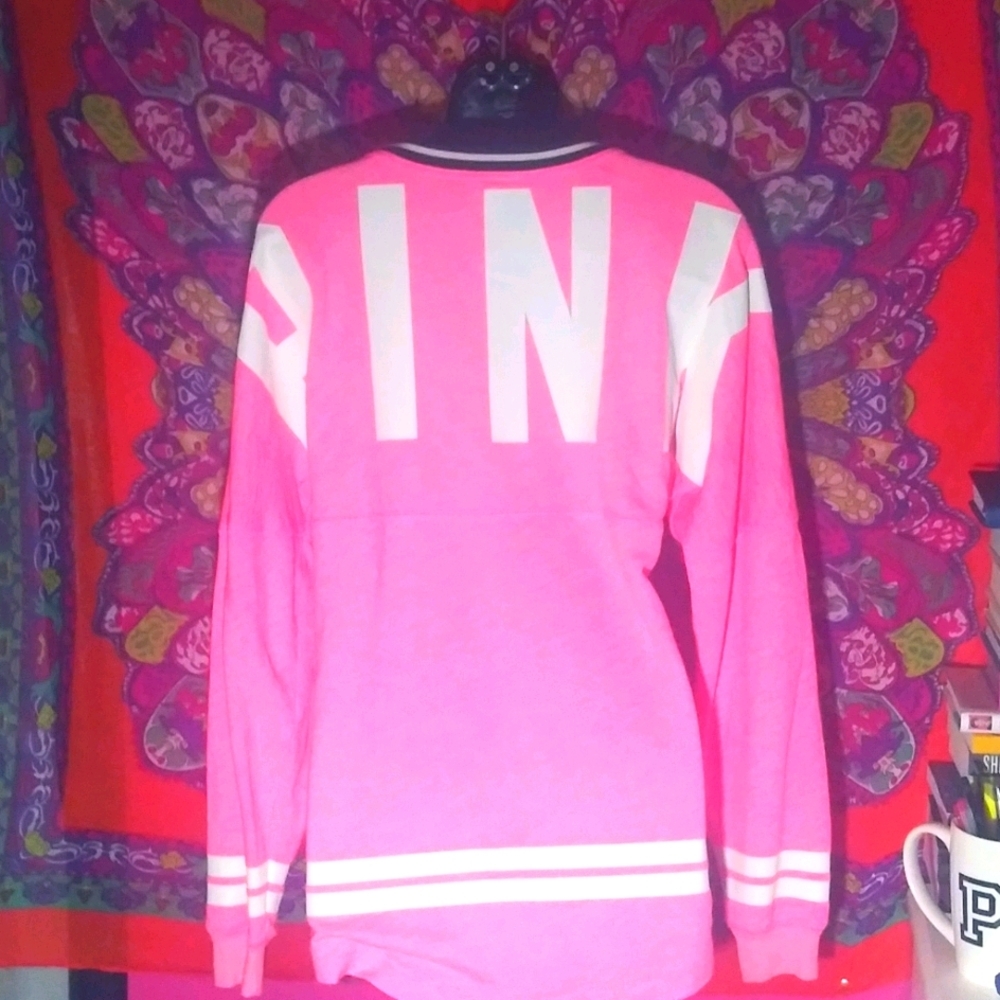 Pink crew campus pullover